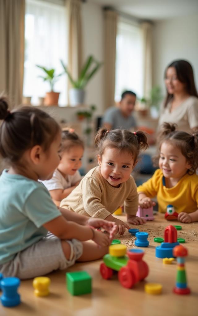 Happy children playing at Apple Jacks Daycare